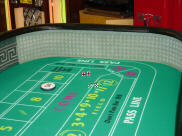 close up of half craps table